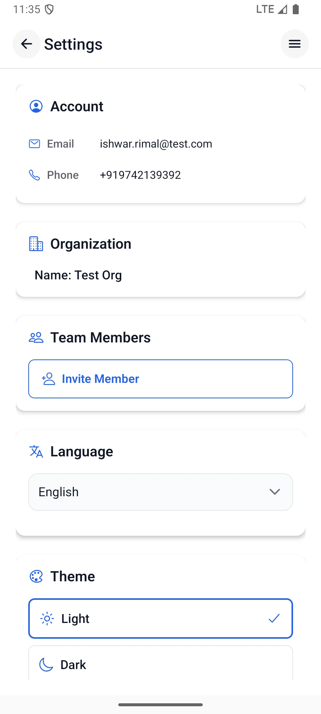 Invite users in settings